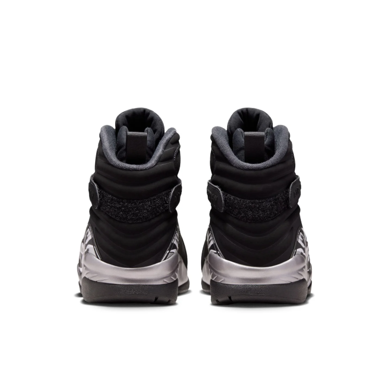 Air Jordan Black High-Top Sneakers with Cross Straps and Silver-Grey Accents