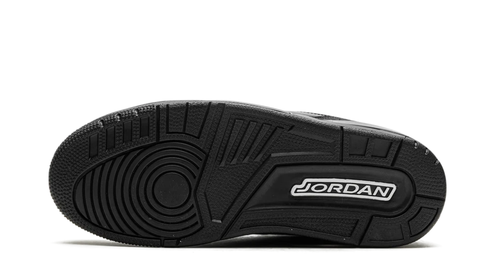 Air Jordan All-Black Sneakers with Glossy Trim and Elephant-Print Overlays