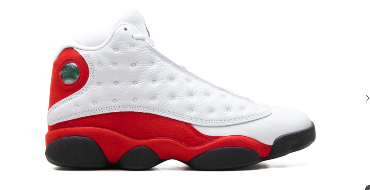 Air Jordan White and Red High-Top Sneakers with Dimpled Panels
