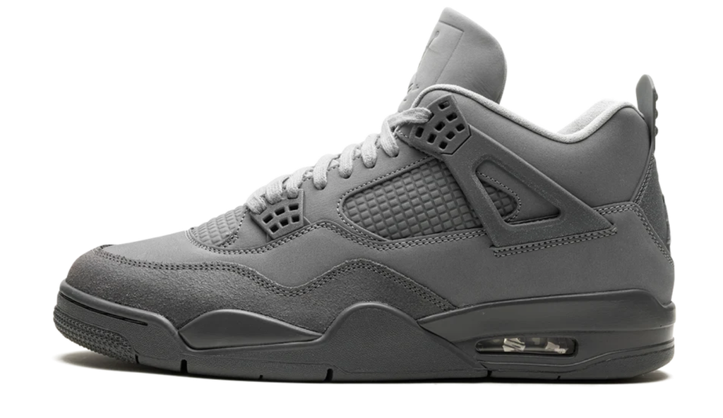 Air Jordan Grey Sneakers with Grid Panels and Tonal Side Wings