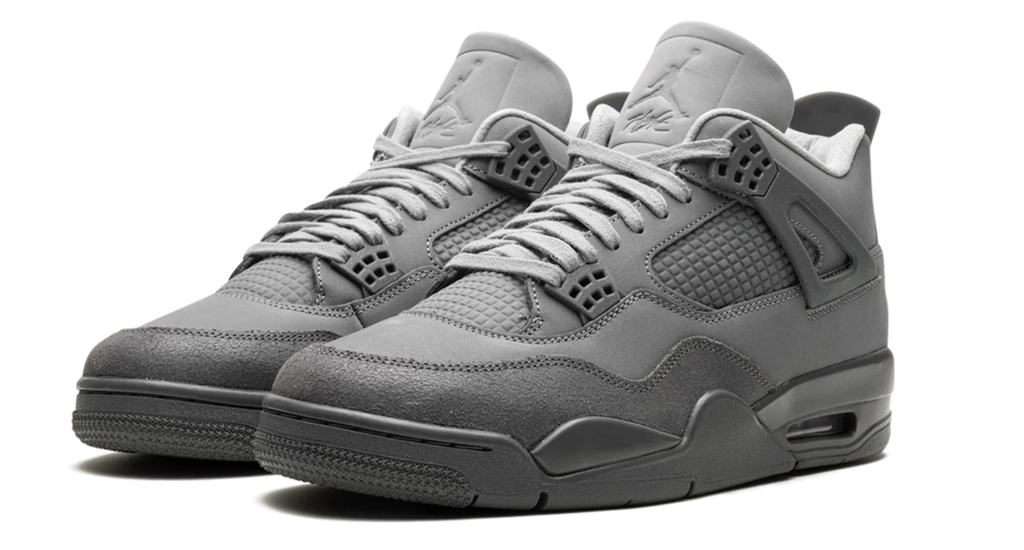 Air Jordan Grey Sneakers with Grid Panels and Tonal Side Wings