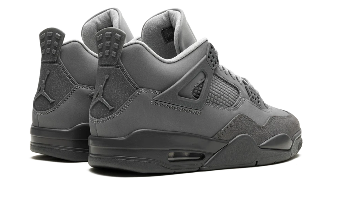 Air Jordan Grey Sneakers with Grid Panels and Tonal Side Wings