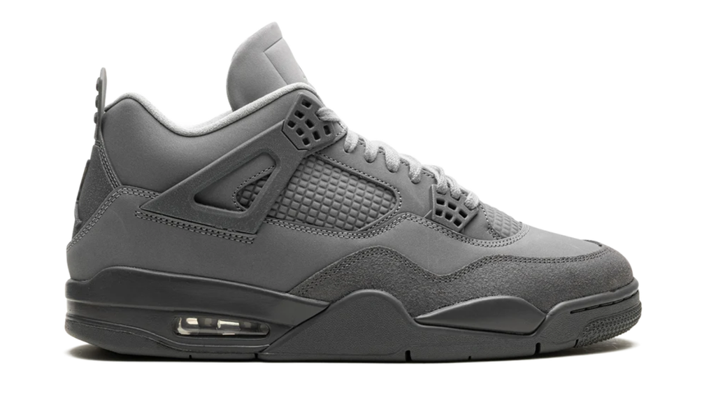 Air Jordan Grey Sneakers with Grid Panels and Tonal Side Wings