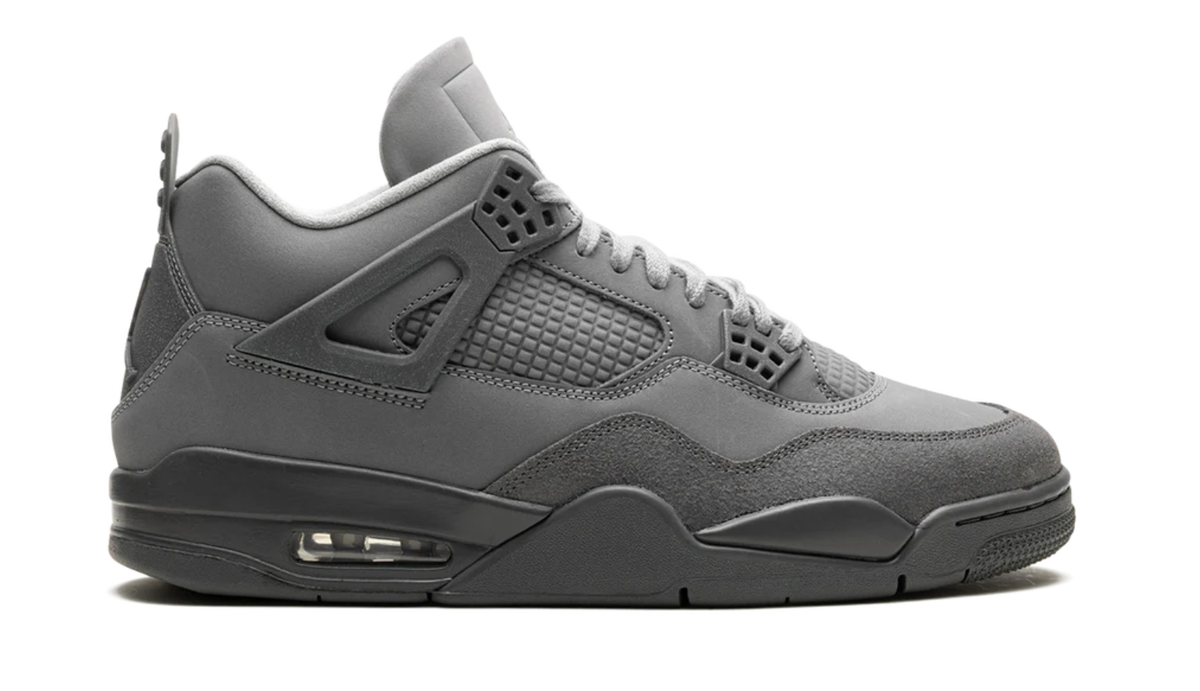 Air Jordan Grey Sneakers with Grid Panels and Tonal Side Wings