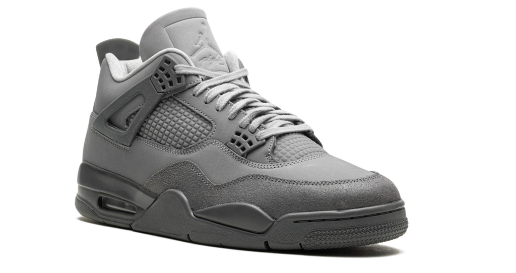 Air Jordan Grey Sneakers with Grid Panels and Tonal Side Wings