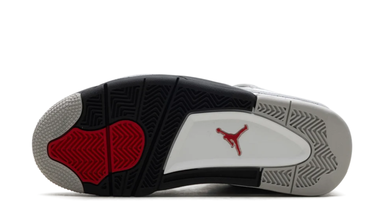 Air Jordan White Sneakers with Grey Speckled Trim and Black Accents