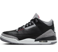 Air Jordan Black Sneakers with Grey Elephant-Print Overlays and Red Accents