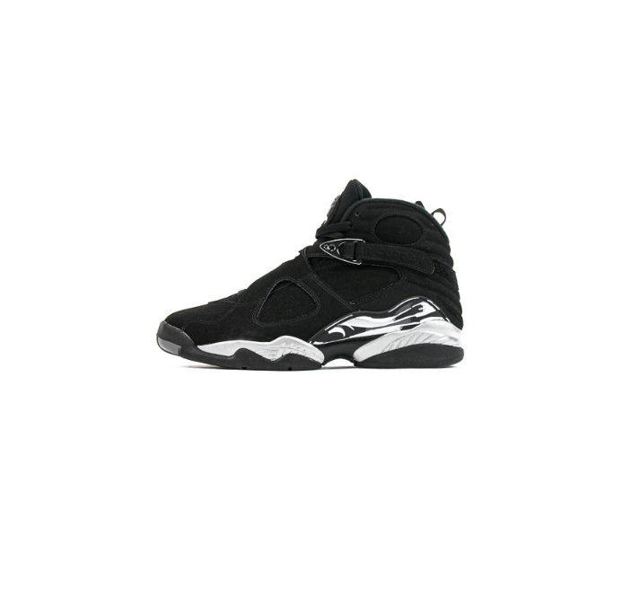 Air Jordan Black High-Top Sneakers with Cross Straps and Silver Accents