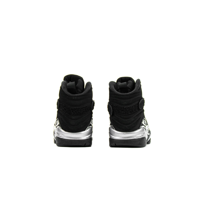 Air Jordan Black High-Top Sneakers with Cross Straps and Silver Accents