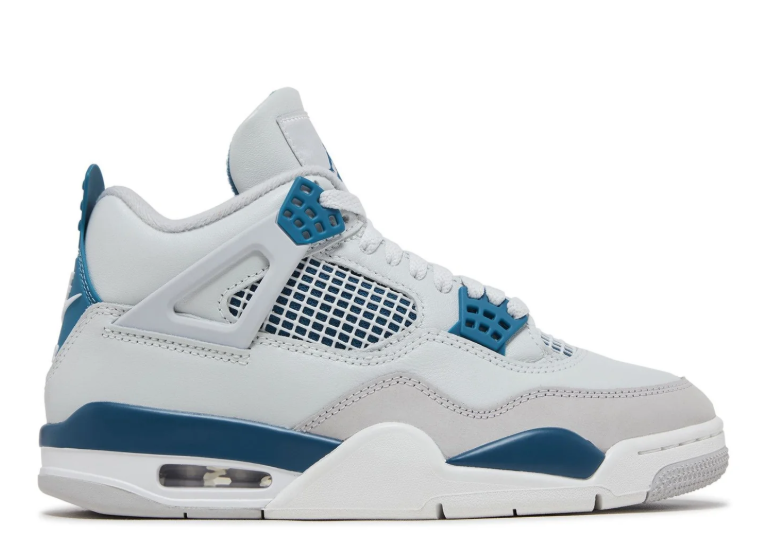 Air Jordan White and Teal Blue Sneakers with Grid Panels