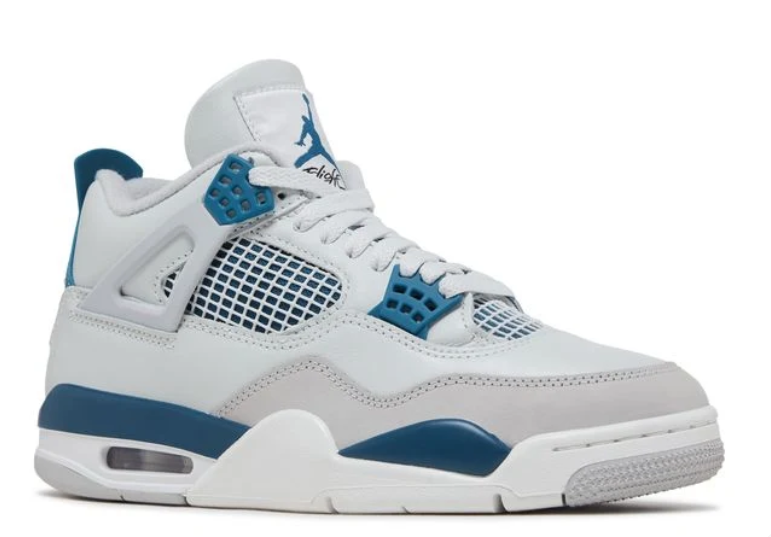 Air Jordan White and Teal Blue Sneakers with Grid Panels