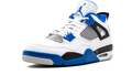 Air Jordan White and Royal Blue Sneakers with Black Side Wings