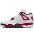 Air Jordan White Sneakers with Red Speckled Side Wings and Black Accents