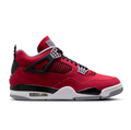 Air Jordan Red Sneakers with Black Side Wings and Grey Lace Tabs