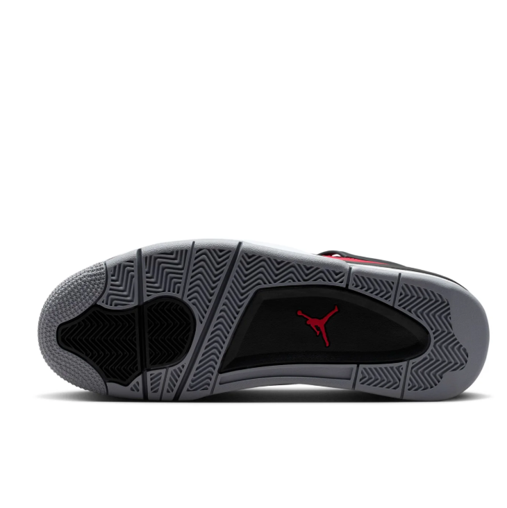 Air Jordan Red Sneakers with Black Side Wings and Grey Lace Tabs