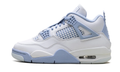 Air Jordan White and Pale Blue Sneakers with Floral Lace Details