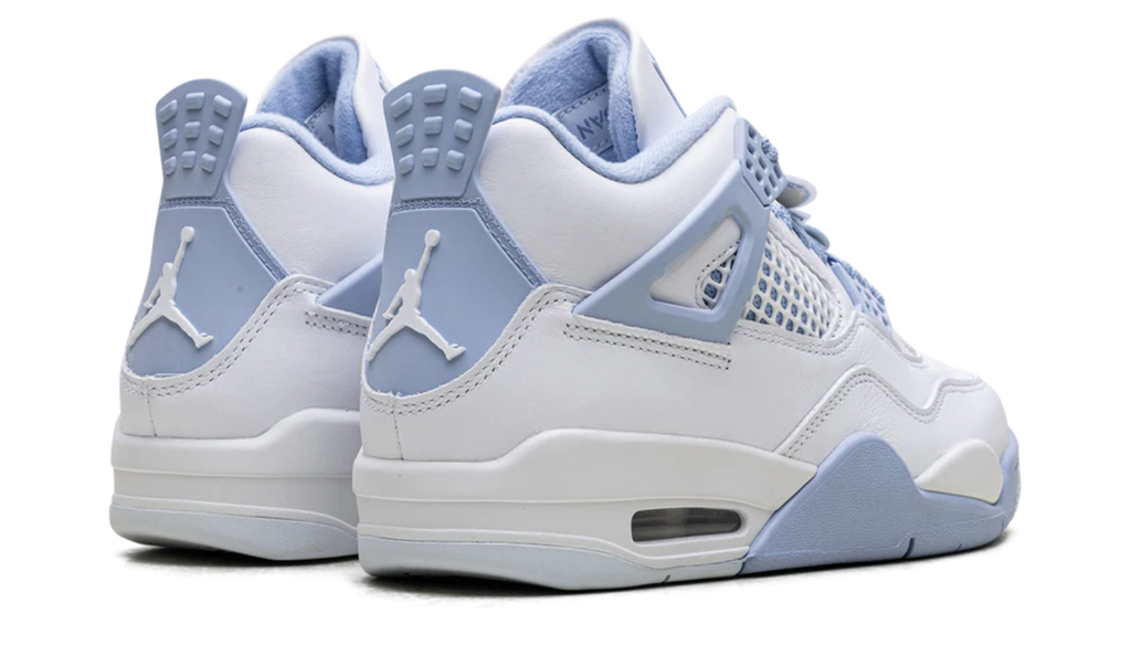 Air Jordan White and Pale Blue Sneakers with Floral Lace Details