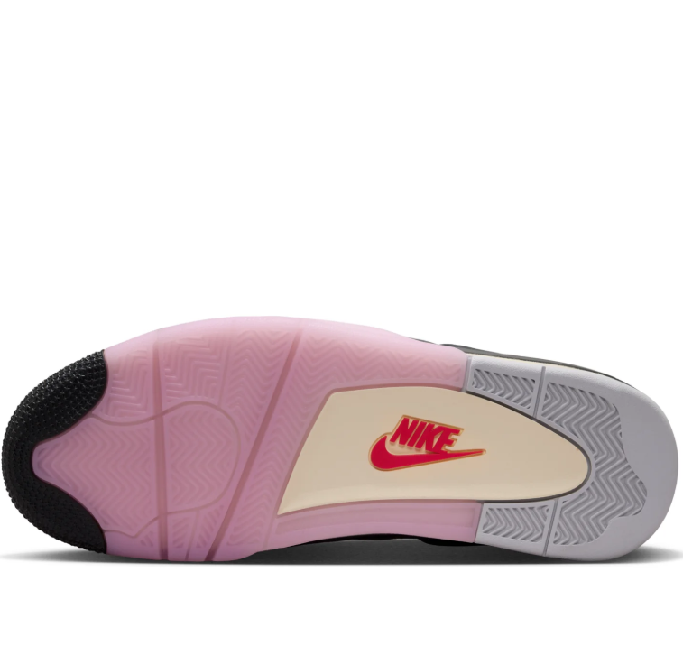 Air Jordan Light Grey Sneakers with Pink Gradient Panels and Black Side Wings