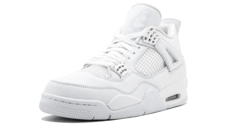 Air Jordan All-White Sneakers with Silver-Toned Lace Tabs