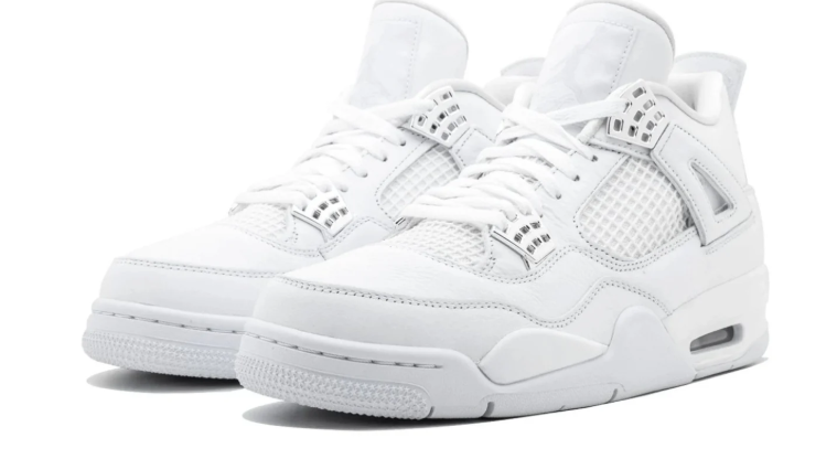 Air Jordan All-White Sneakers with Silver-Toned Lace Tabs