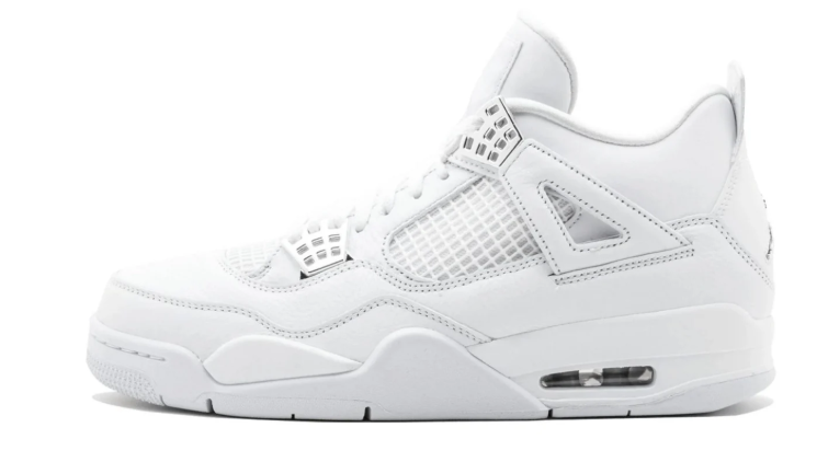 Air Jordan All-White Sneakers with Silver-Toned Lace Tabs