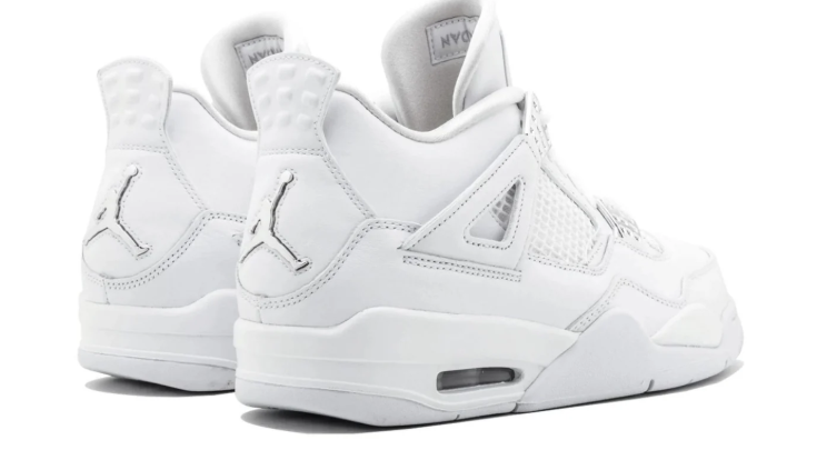 Air Jordan All-White Sneakers with Silver-Toned Lace Tabs