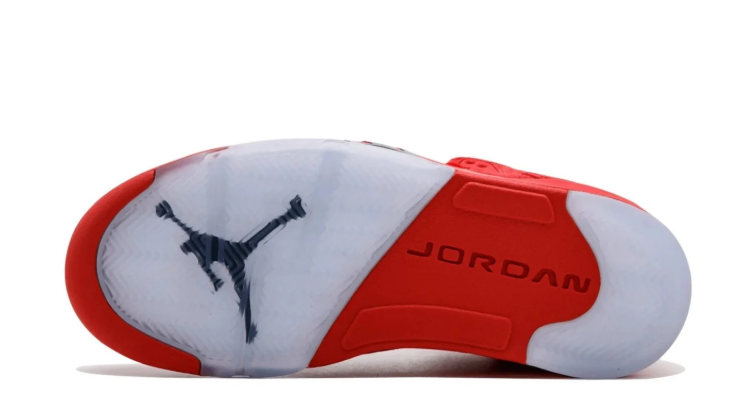 Air Jordan Red High-Top Sneakers with Silver-Grey Tongue and Black Accents