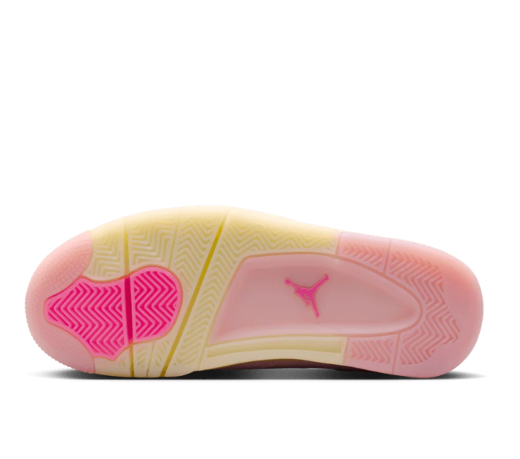 Air Jordan Pale Pink Sneakers with Cream Laces and Grid Panels