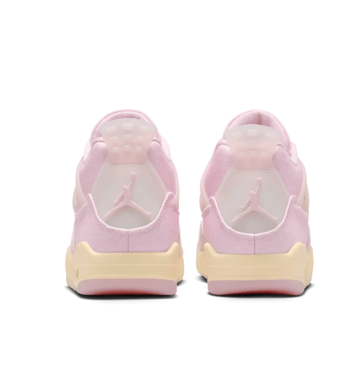 Air Jordan Pale Pink Sneakers with Cream Laces and Grid Panels