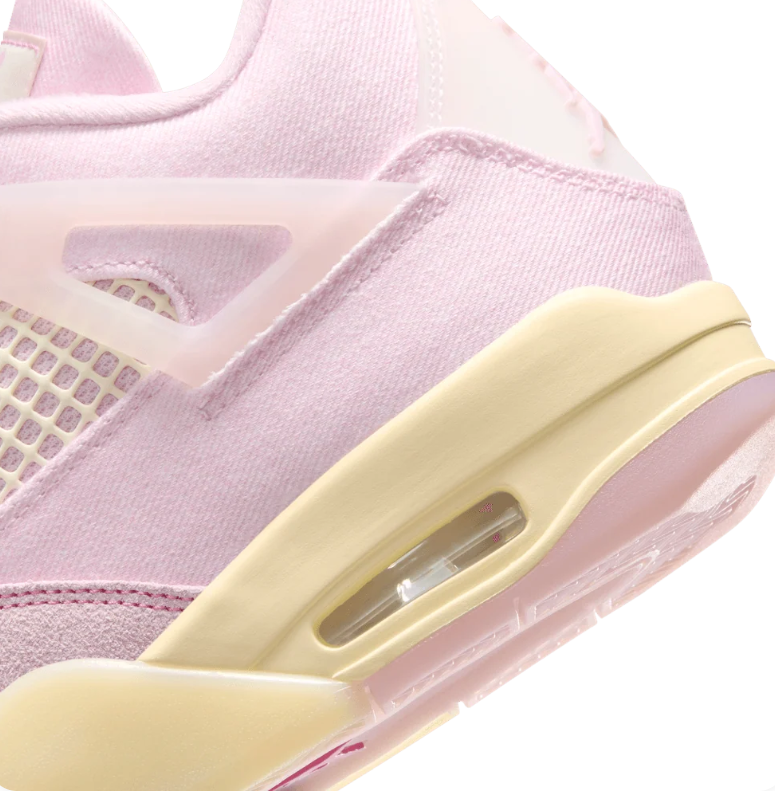 Air Jordan Pale Pink Sneakers with Cream Laces and Grid Panels