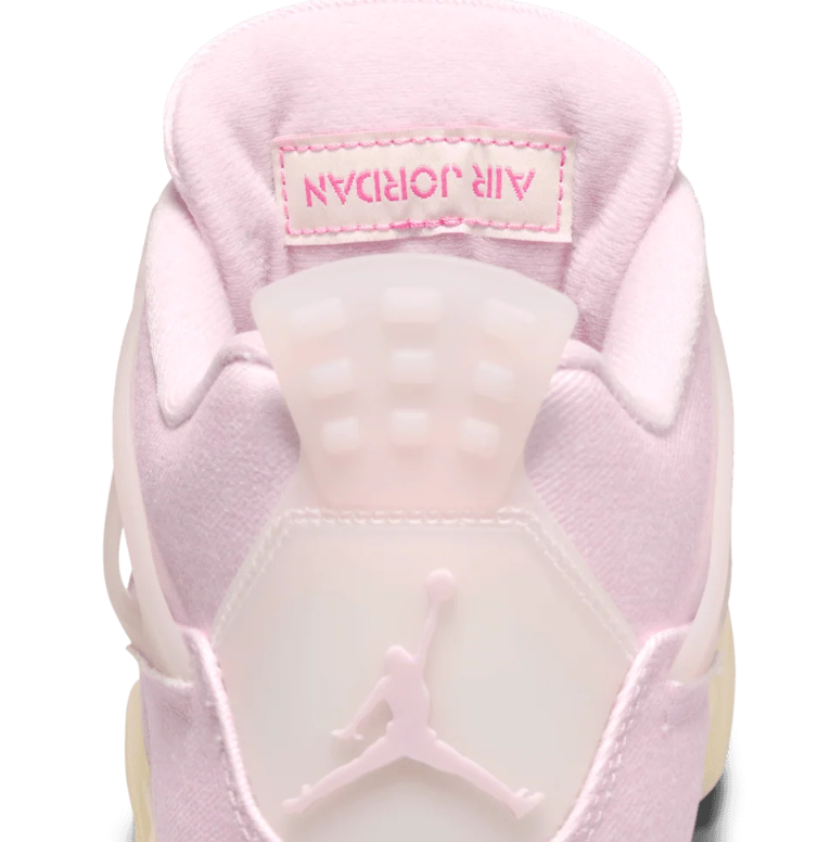 Air Jordan Pale Pink Sneakers with Cream Laces and Grid Panels
