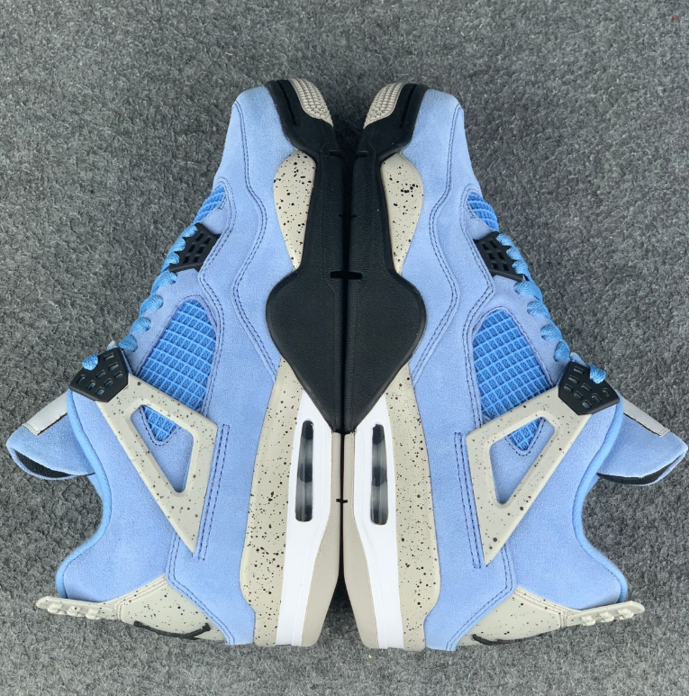Air Jordan 4 Retro Light Blue Sneakers with Grey Speckled Trim
