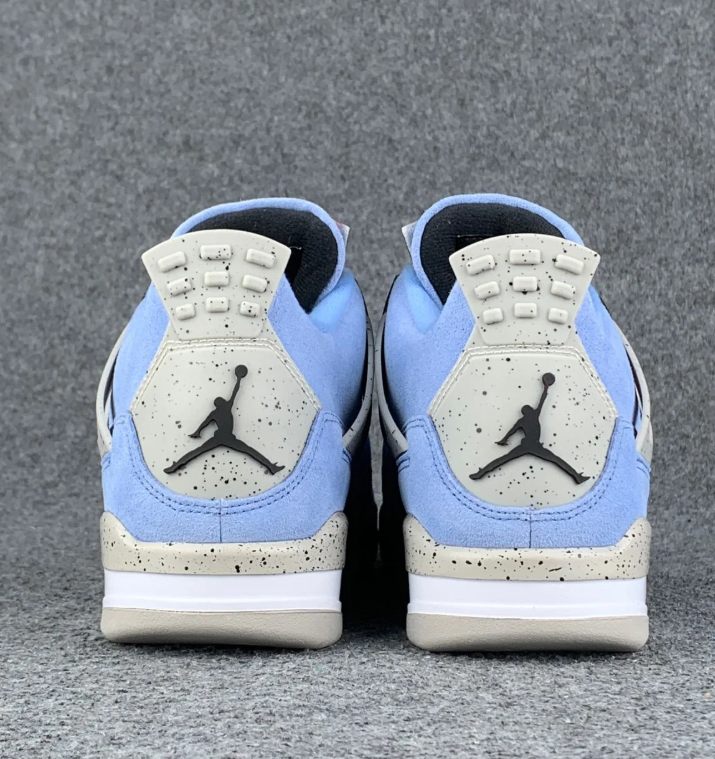 Air Jordan 4 Retro Light Blue Sneakers with Grey Speckled Trim