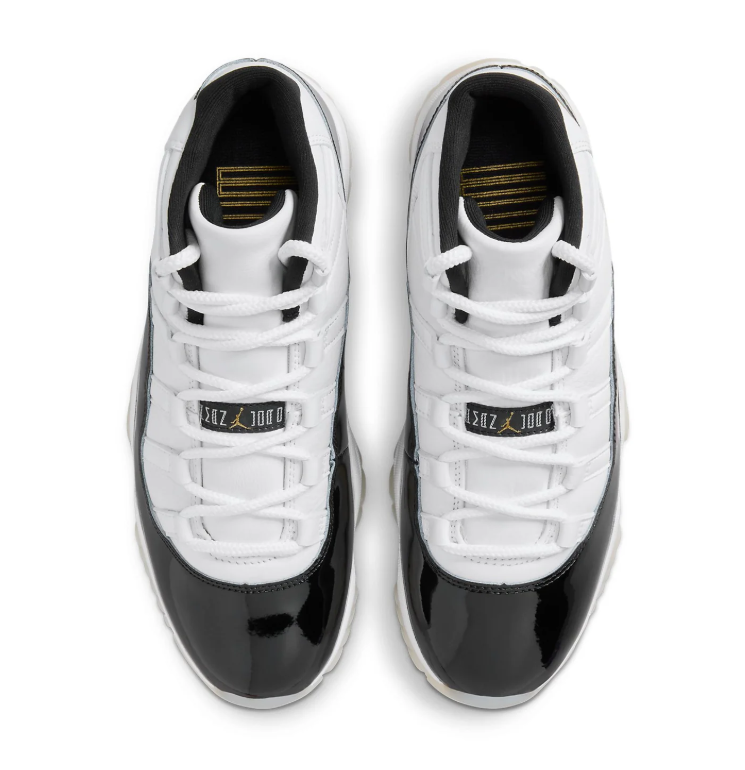 Air Jordan White and Black High-Top Sneakers with Gold-Toned Jumpman Logo