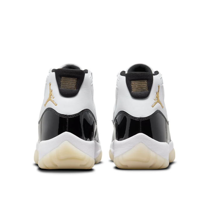 Air Jordan White and Black High-Top Sneakers with Gold-Toned Jumpman Logo