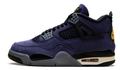 Air Jordan Deep Purple Sneakers with Grey Lace Tabs and Yellow Logos
