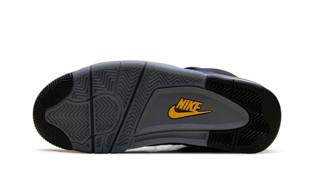 Air Jordan Deep Purple Sneakers with Grey Lace Tabs and Yellow Logos