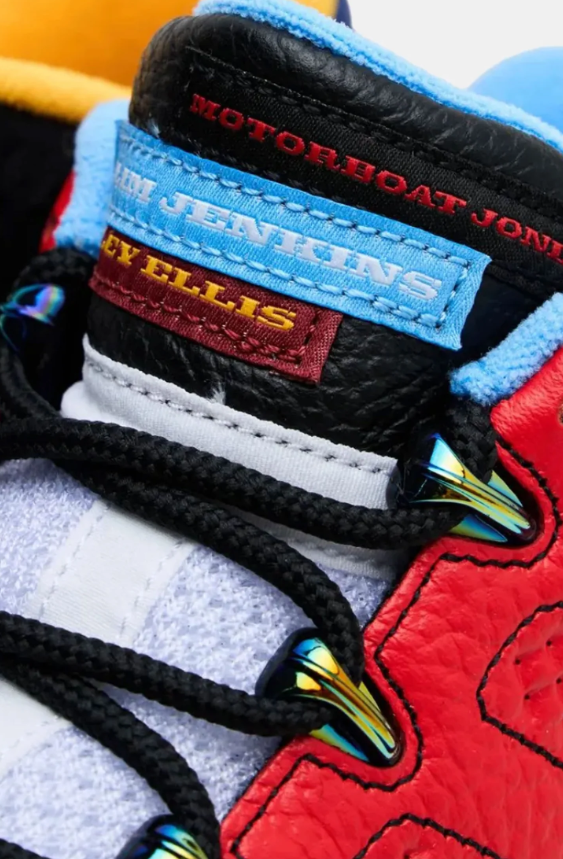 Air Jordan Multicolor Sneakers with Mismatched Red and Black Uppers