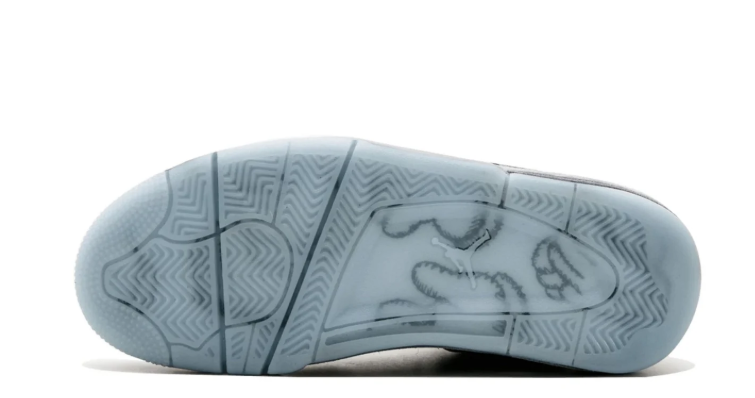 Air Jordan Grey Sneakers with Tonal Graphic Panels and Pale Blue Outsole