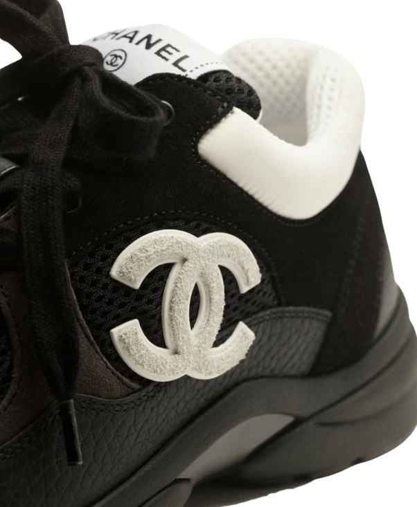 CHANEL Black and White Chunky Sneakers with Double-C Logo