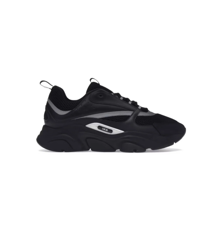 Dior Black Chunky Sneakers with Grey and Silver Accents