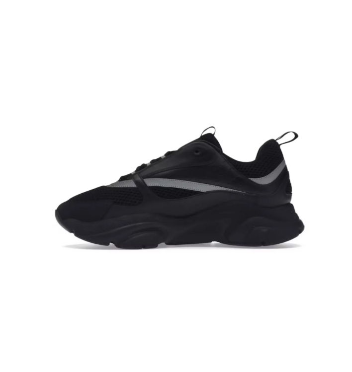 Dior Black Chunky Sneakers with Grey and Silver Accents