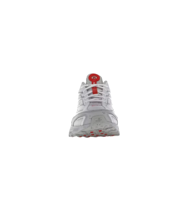 Nike x Supreme Grey and White Sneakers with Red Heel Columns
