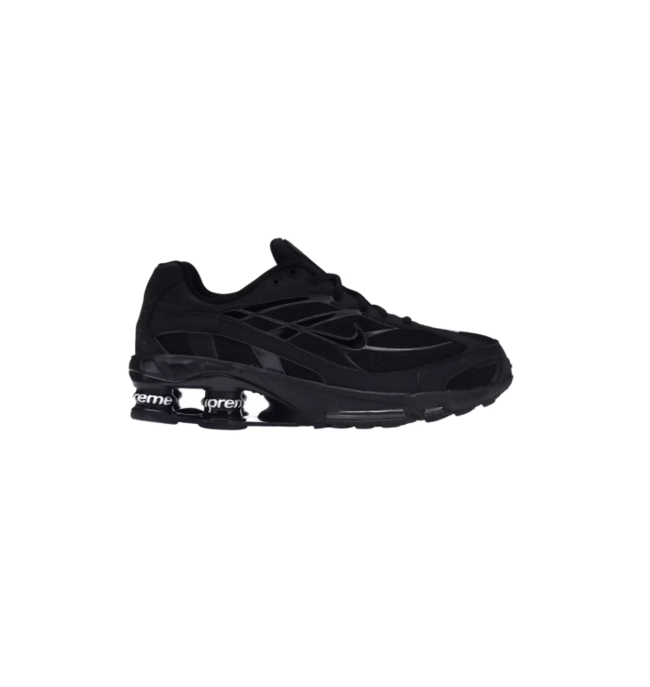 Nike x Supreme Black Sneakers with White Logo Heel Columns