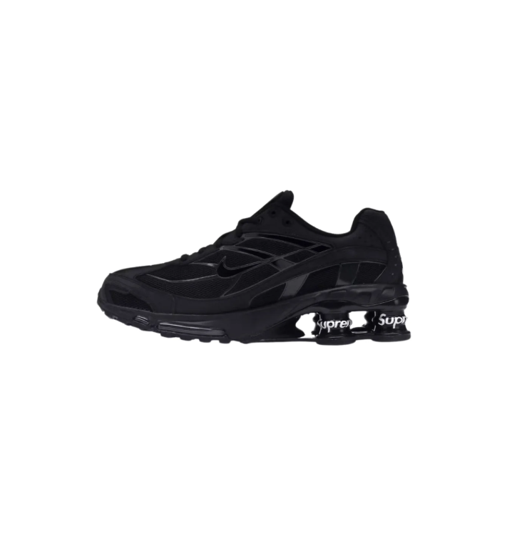 Nike x Supreme Black Sneakers with White Logo Heel Columns