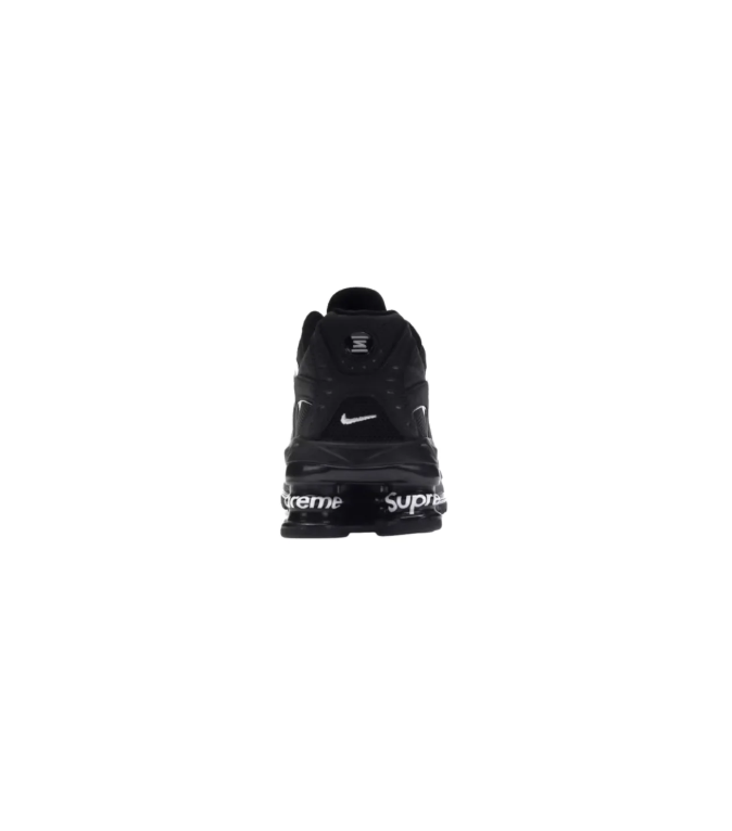 Nike x Supreme Black Sneakers with White Logo Heel Columns