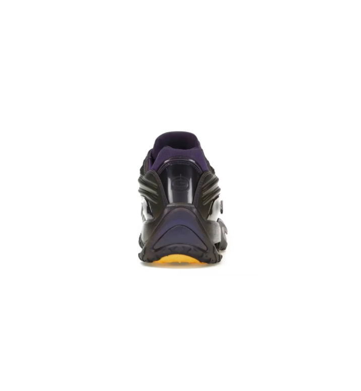 Nike Dark Purple Sneakers with Wave Panels and Yellow Outsole Accents