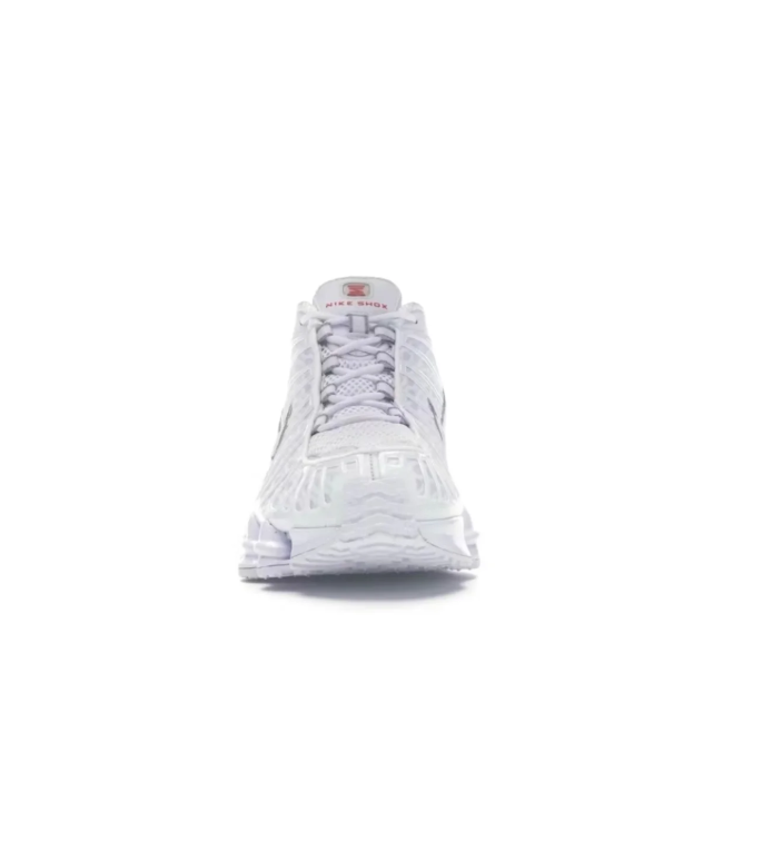 Nike White and Silver Sneakers with Full-Length Column Sole
