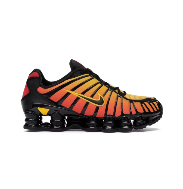 Nike Yellow-to-Red Gradient Sneakers with Black Column Sole