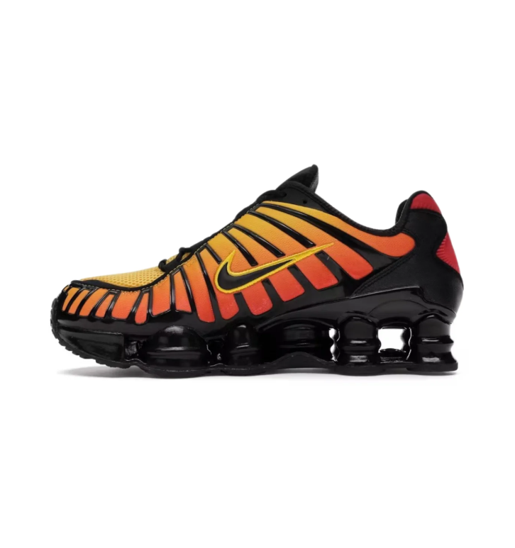 Nike Yellow-to-Red Gradient Sneakers with Black Column Sole